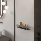 Sapho Cleo polc törölközőtartóval 50 cm, gun metal kivitelben