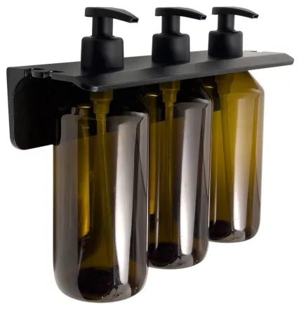 Sapho GROUPER műanyag fali tripla szappanadagoló 500 ml, barna 2160