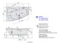 Polysan Evia balos aszimmetrikus akril kád Hidro rendszerrel 170x100x47 cm, fehér 21611H