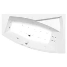   Polysan Evia jobbos aszimmetrikus akril kád Hidro Air rendszerrel 170x100x47 cm, fehér 22611HA