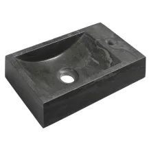   Sapho Blok kőmosdó 40x22cm, jobbos, fekete antracit 2401-28