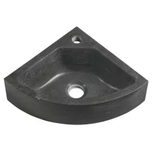 Sapho Blok sarok kőmosdó 30x30cm, fekete antracit 2401-30