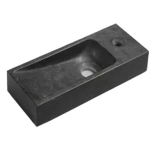   Sapho Blok kőmosdó 38x14cm, jobbos, fekete antracit 2401-31