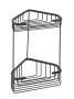 Sapho Smart kétszintes fémrácsos sarokpolc 200x325x151 mm, matt fekete 2482-14
