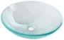 Sapho Beauty Ice üvegmosdó 42x14cm, átlátszó homokfújással 2501-04