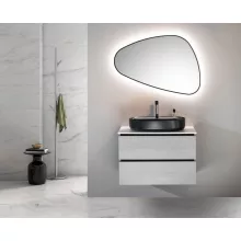   Sapho Elena LED tükör 68x96 cm, matt fekete kerettel 30574CI