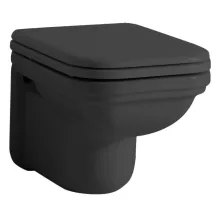   Sapho Kerasan Waldorf szögletes mélyöblítésű fali kerámia WC csésze 37x55 cm, matt fekete 411531