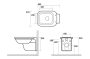 Sapho Kerasan Waldorf szögletes mélyöblítésű fali kerámia WC csésze 37x55 cm, matt fekete 411531
