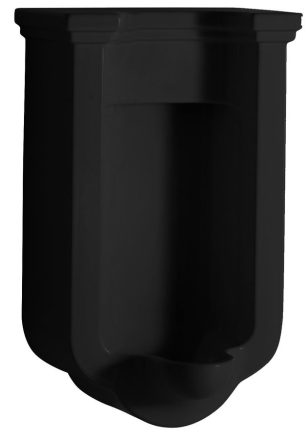 Sapho Kerasan Waldorf kerámia piszoár szifonnal 44x69x37 cm, hátsó bekötéssel, matt fekete 413031