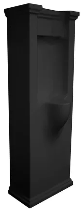 Sapho Kerasan Waldorf kerámia piszoár szifonnal 44x124,5x34 cm, hátsó bekötéssel, matt fekete 413131