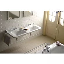   Sapho Kerasan Waldorf dupla kerámia mosdó 150x55 cm csaplyukkal és túlfolyóval, fehér 4143K1