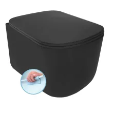   Sapho Kerasan Tribeca mélyöblítésű fali kerámia WC 35x54 cm RIMLESS, matt fekete 511431
