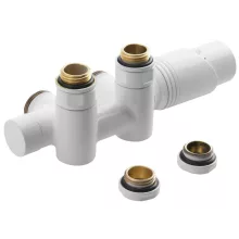   Sapho Bruckner Wicher Combi csatlakozókészlet termosztátos szeleppel 50 mm, matt fehér 600.331.4
