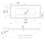 Polysan Kaldera Slim akril kád 180x80 cm, fehér 60611S