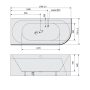 Polysan Viva L Monolith aszimmetrikus akril kád 170x75 cm, balos/szürke 70119M.30