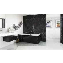   Polysan Marlene Monolith balos kád 185x85x63 cm, lekerekített sarokkal, fehér/fekete 71607MCLB