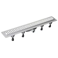   Polysan Scene PVC lineáris zuhanylefolyó 82 cm polírozott rozsdamentes acél ráccsal, inox 71677