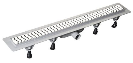 Polysan Scene PVC lineáris zuhanylefolyó 82 cm polírozott rozsdamentes acél ráccsal, inox 71677