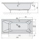 Polysan Mimoa beépíthető akril kád 170x80x39 cm kádláb nélkül, matt fekete 71713.21
