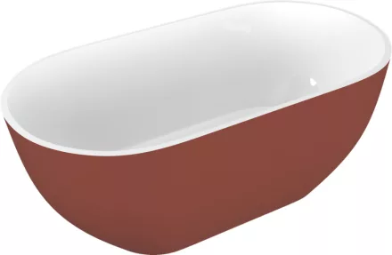 Polysan Reduta szabadonálló öntött márvány kád 150x75 cm, fehér/matt barna 71843.72