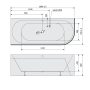 Polysan Viva L Monolith aszimmetrikus akril kád 180x75 cm, balos/szürke 72099M.30