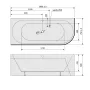 Polysan Viva L Monolith aszimmetrikus akril kád 180x75 cm, balos/szürke 72099M.30