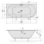 POLYSAN VIVA L Slim akril kád 185x80x47 cm, balos / fehér 72099S