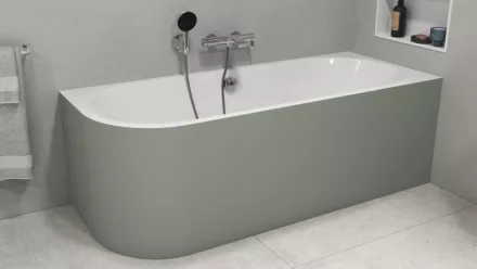 Polysan Viva R Monolith jobb sarokhoz illeszthető akril kád 180x75 cm, fehér/verde 72129M.44