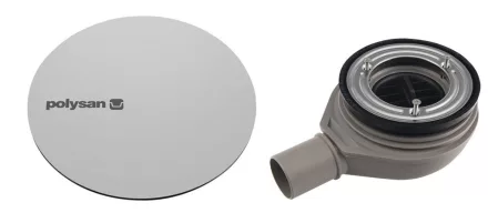 Polysan Mirai zuhanytálca szifon 90 mm, matt inox fedéllel 72730