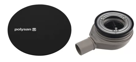 Polysan Mirai zuhanytálca szifon 90 mm, matt fekete fedéllel 72730B