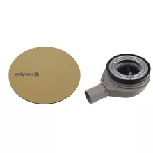   Polysan Mirai zuhanytálca szifon 90 mm, matt arany fedéllel 72730GB