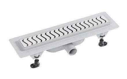 Polysan Scene PVC lineáris zuhanylefolyó 45,5 cm, polírozott rozsdamentes acél ráccsal 72835