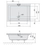 Polysan Deep szögletes akril zuhanytálca 100x75x26 cm, fehér 72879