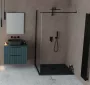 Polysan Flexia öntött márvány zuhanytálca 110x100 cm, matt antracit 72922.51