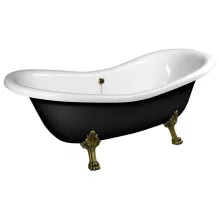   POLYSAN Charleston szabadonálló kád bronz lábakkal 188x80 cm, fekete/fehér 72960
