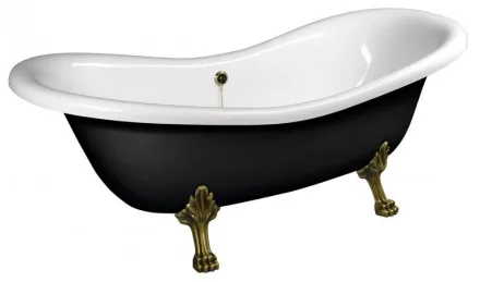 POLYSAN Charleston szabadonálló kád bronz lábakkal 188x80 cm, fekete/fehér 72960