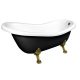 POLYSAN Retro szabadonálló kád bronz lábakkal 158x73 cm, fekete/fehér 72972