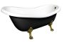 POLYSAN Retro szabadonálló kád bronz lábakkal 158x73 cm, fekete/fehér 72972