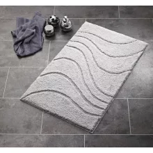   Sapho Ridder La Ola csúszásmentes fürdőszobai textil kilépő szőnyeg 55x50cm, szürke 729807