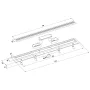 Polysan Indy padlóösszefolyó inox ráccsal 810 mm, inox 73651