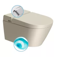   Sapho GSI WCLEAN fali kerámia WC integrált bidéfunkcióval 59x38 cm, dual matt kréta 7418K08