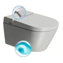  Sapho GSI WCLEAN fali kerámia WC integrált bidéfunkcióval 59x38 cm, dual matt szürke 7418K17