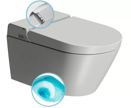 Sapho GSI WCLEAN fali kerámia WC integrált bidéfunkcióval 59x38 cm, dual matt szürke 7418K17