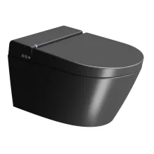   Sapho GSI WCLEAN fali kerámia WC integrált bidéfunkcióval 59x38 cm, dual matt fekete 7418K26