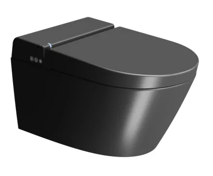 Sapho GSI WCLEAN fali kerámia WC integrált bidéfunkcióval 59x38 cm, dual matt fekete 7418K26
