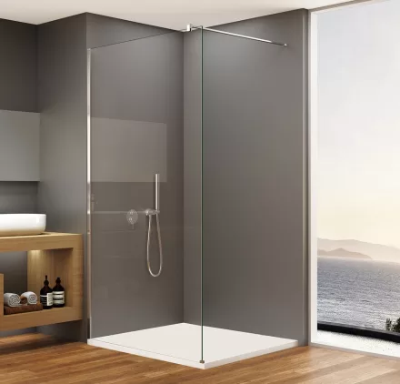 Sapho Bruckner Spitza Walk-in zuhanyfal 120x200 átlátszó üveggel és vízlepergető bevonattal, króm 750.120.1