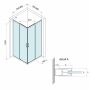 Sapho Bruckner Borg szögletes zuhanykabin 80x80x195 cm átlátszó üveg, króm profilszín 751.180.1