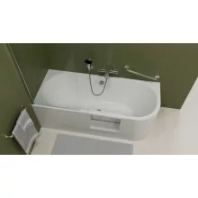 Polysan Portas falhoz illeszthető kád 180x75 cm méretben, balos kivitel, kádbelépő ajtóval és fehér színben.
