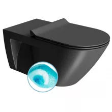   Sapho Gsi Community fali kerámia WC Swirlflush öblítéssel 36x70 cm, dual matt fekete 761526