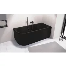  Polysan Viva jobbos aszimmetrikus akril kád 175x80 cm, matt fekete 78119.21
